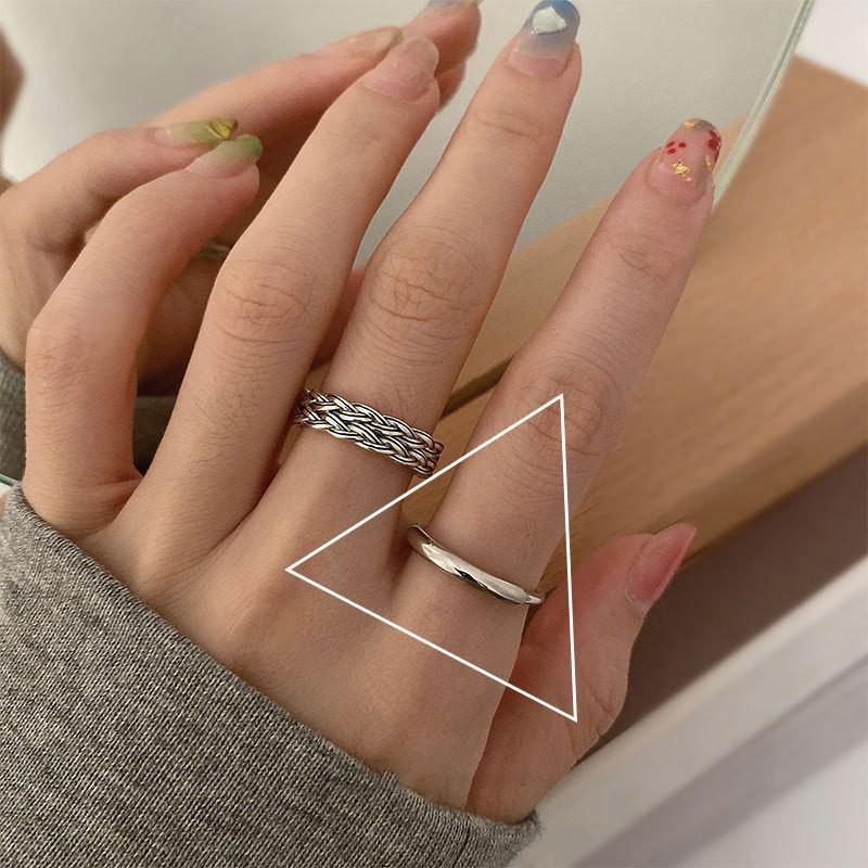 925 Silver-Plated Irregular Plain Ring for Women - Korean Simple & Trendy Design, Non-Fading