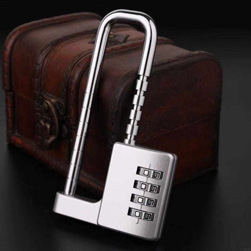 Security Lengthened U-shaped Lock 4Digit Code Lock Retractable Password Lock Head Wardrobe
