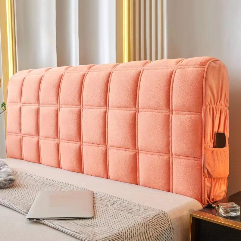 Роскошный супермягкий плюшевый стеганый чехол на голову кровати, универсальный бархатный защитный чехол на спинку кровати, утолщенный стеганый чехол на изголовье кровати