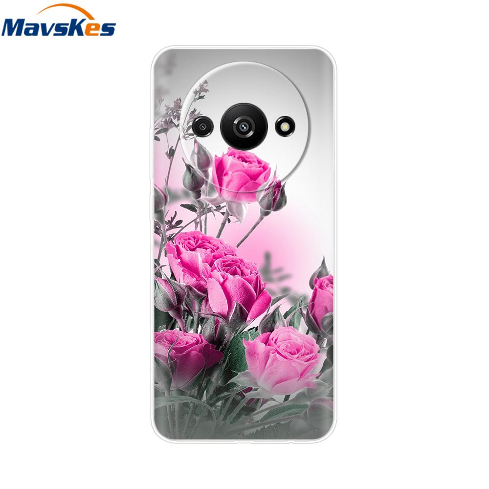 For Xiaomi Redmi A3 2024 Case Transparent Cute Soft Silicone TPU Coque Funda For RedmiA3 A 3 4G Phone Cover Clear Capa 6.71''