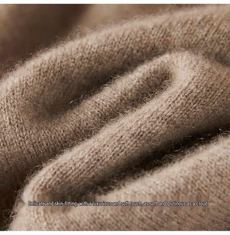 Женский кашемировый свитер с полувысоким горлом, плотной вязки, для тепла осенью/зимой.