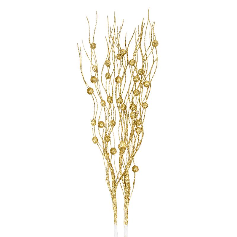 5/1pcs Christmas Artificial Glitter Berry Stem Branches Xmas Tree Ornament 2025 New Year Decoration For Home DIY Vase Filler