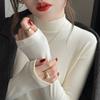 Modal Half Turtleneck Bottoming Shirt for Women with Velvet New Year's New White Autumn and Winter Slim Brushed Small Stand Collar