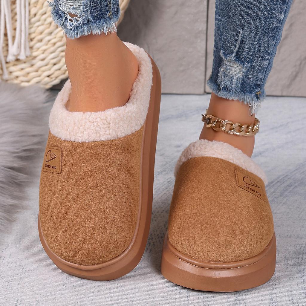 Women Slippers Thick Sole Anti Slip Snow Boots Women Fashion Warm Thickened Cotton Slippers Fashion Casual Sandals Slides Women
