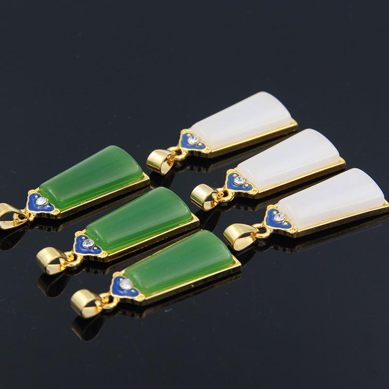 Позолоченное нефритовое ожерелье с подвеской Pixiu & Guanyin Buddha