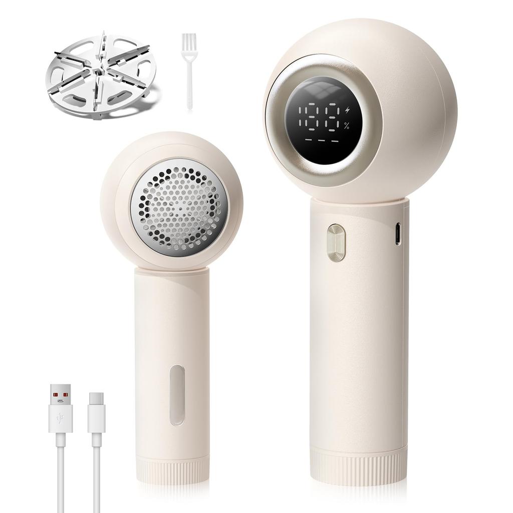 Gohill Electric Lint USB Rechargeable German Red Dot Award Cordless Lint Remover with 6 Powerful 3 Adjustable LCD Safety 1 Replacement Blade Gentle On