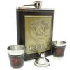 Фляга для кемпинга Praxia CCCP в советском стиле, 8 унций (220 мл) [Включает чехол с логотипом, воронку и два стакана]
