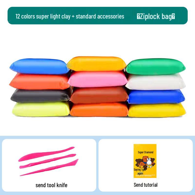 Super Light Clay: 12, 24, or 36 Color Sets for DIY Modeling, Eraser Clay, and Educational Space Clay