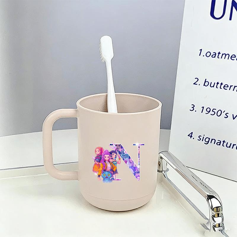 Kpop Demon Hunters Mouthwash Cup Kawaii Portable Toothbrush Cups Home Couple Family Thickened Juice Water Mug Birthday Gift