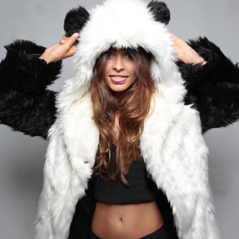 Womens Faux Fur Hooded Coat Mid-Length Street Style S-3XL Fall 2026