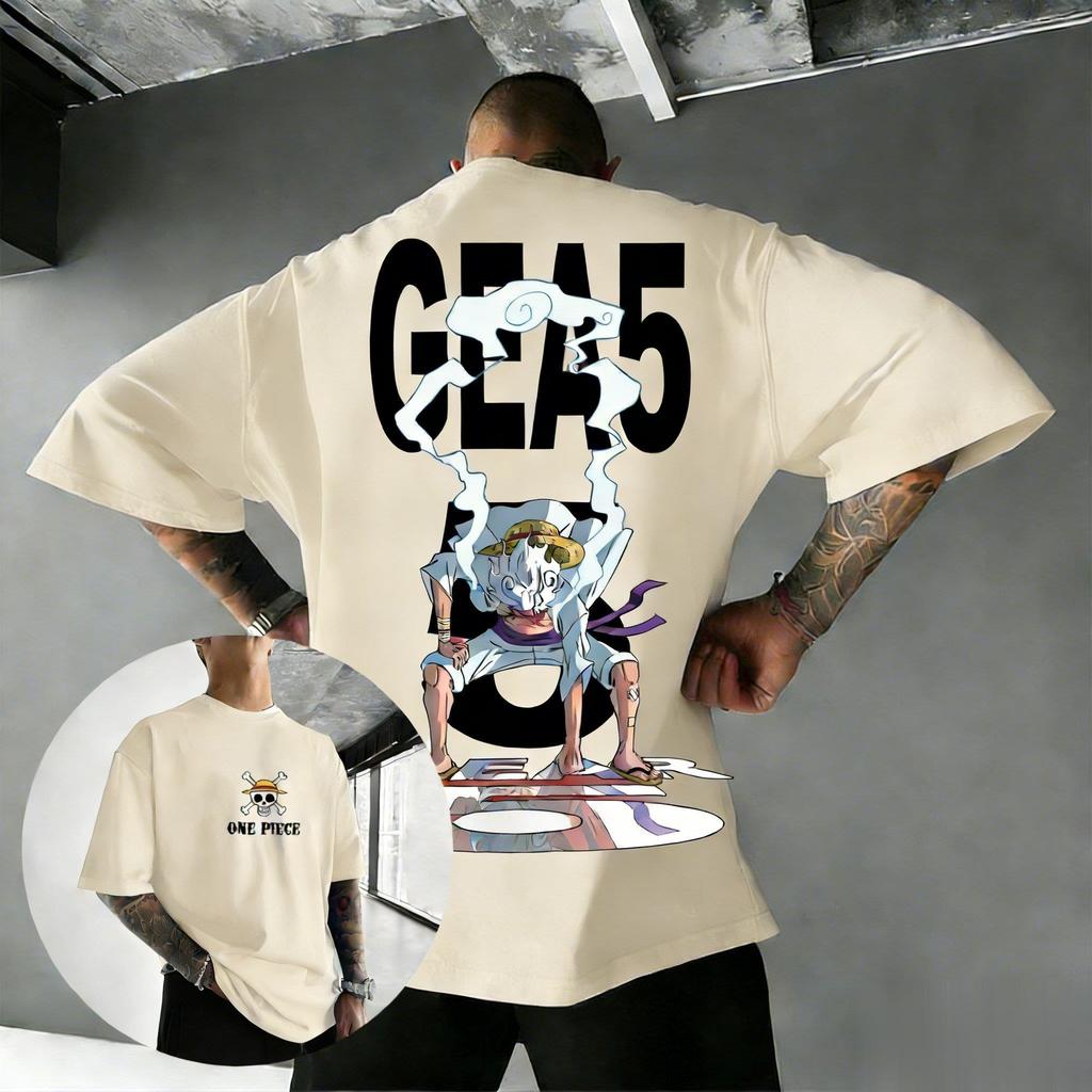 Стритвир One Piece Gear 5 Луффи Аниме Футболка Мужская Женская Хлопок Короткий Рукав Футболка 2026 Лето Новый Графический Принт Повседневные Топы Y2k