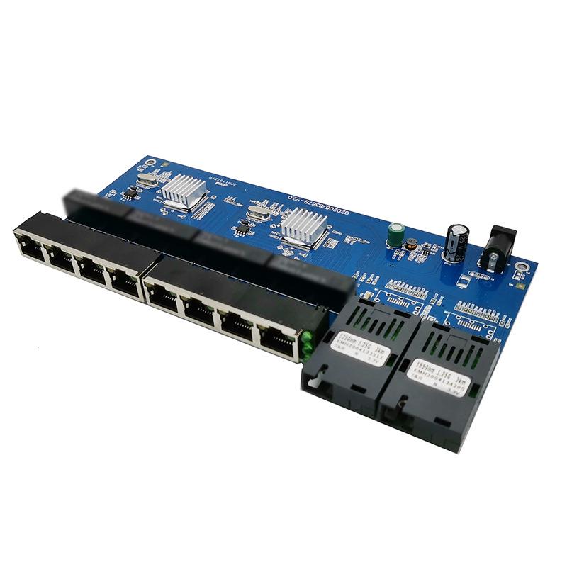2SC8LAN 2FO8E Реверсивный гигабитный PoE-коммутатор с 2 оптическими и 8 электрическими портами