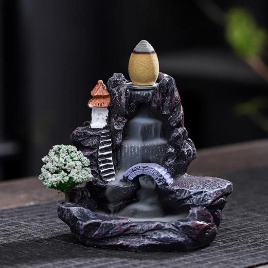 Курильница с обратным потоком, эффект водопада, держатель для благовоний Zen, конусная курильница с водопадом для медитации в домашнем офисе