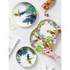Ceramic Overglazed Color Figure Tableware Set Hand Painted Parrot Household Dinner Plate Steak Plate Coffee Set Set