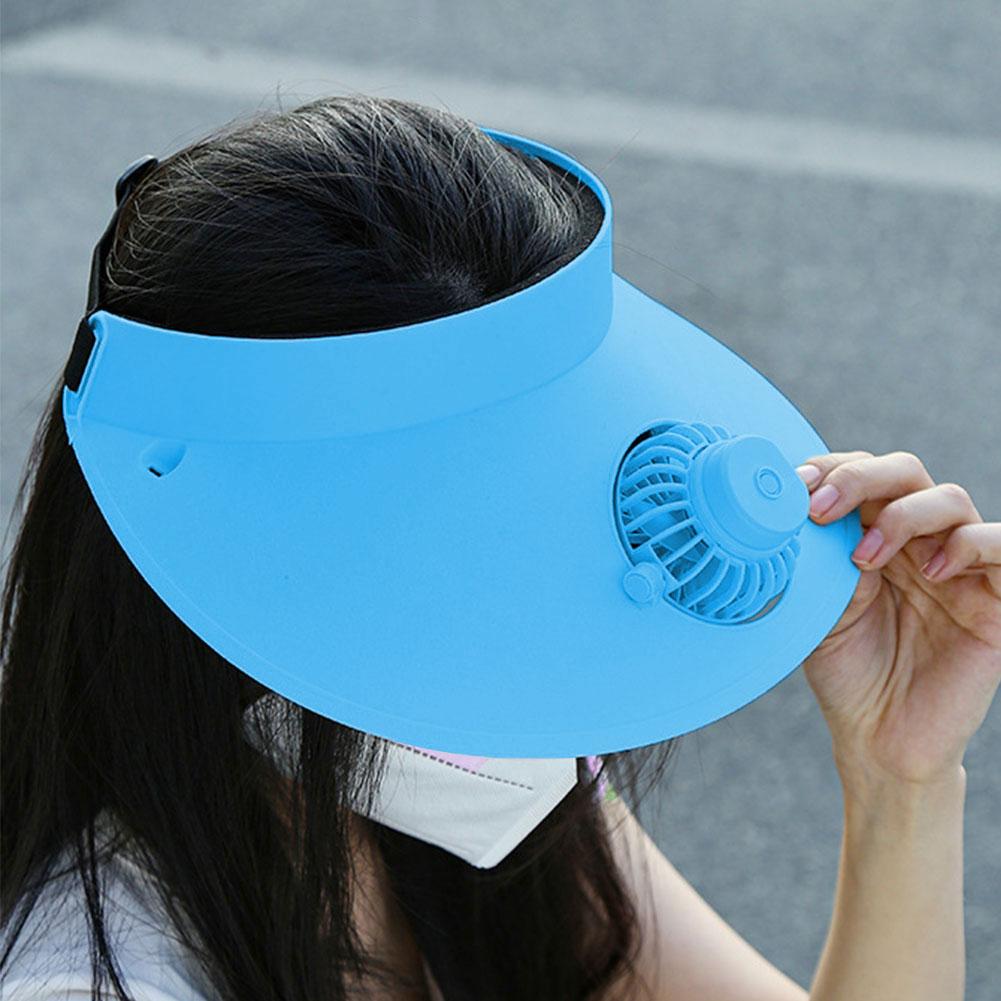 Sun Visor Hat with Fan Three Temp Settings Breathable Cooling Fan Hat Beach Hat for Women for Sun Protection and Outdoor