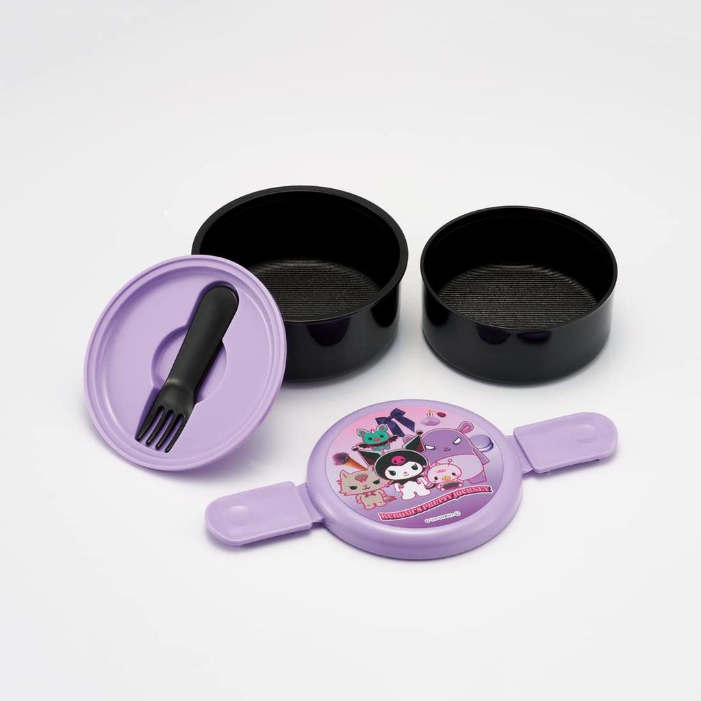 Skater Bento Box 500 мл 2-х уровневая круглая коробка для рисовых шариков антибактериальная Сделано в Японии Kuromi Pretty Giani Sanrio - ONWR1AG-A