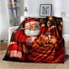 Christmas Series Flannel Cashmere Blanket  Santa Pattern Comfortable Warm Sofa Bed   Gift Blanket