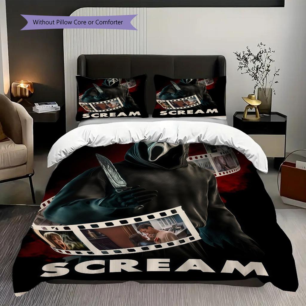 Halloween Horror Poster Bedding 1 Duvet Cover 2 Pillowcase Without Core Duvet Cover And Pillowcase Bedding Set Soft And Comfortable