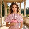Блестящий складной веер Пластиковые ребра Ручной веер Портативный летний веер Украшение Реквизит для танцевальных выступлений Вечеринка