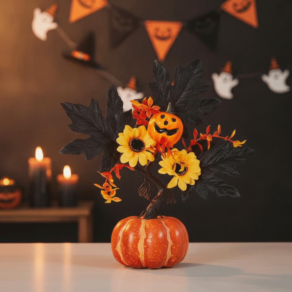 Simulated Flowers Halloween Table Decor DIY Artificial Pumpkin Bouquet Home Decoration