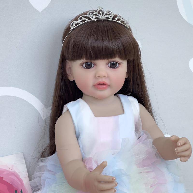 Реалистичная 55 см полностью силиконовая кукла Reborn Baby Betty So Truly Like Toddler Baby Dolls для девочек с прямой ножкой, стоящая Reborn Boneca Menina, подарок для ребенка