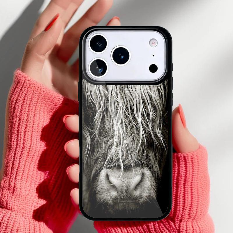 Милый хайлендский бычок мягкий чехол для телефона для iPhone 17 16 15 14 13 Pro Max Задняя крышка для 12 11 Pro Coque