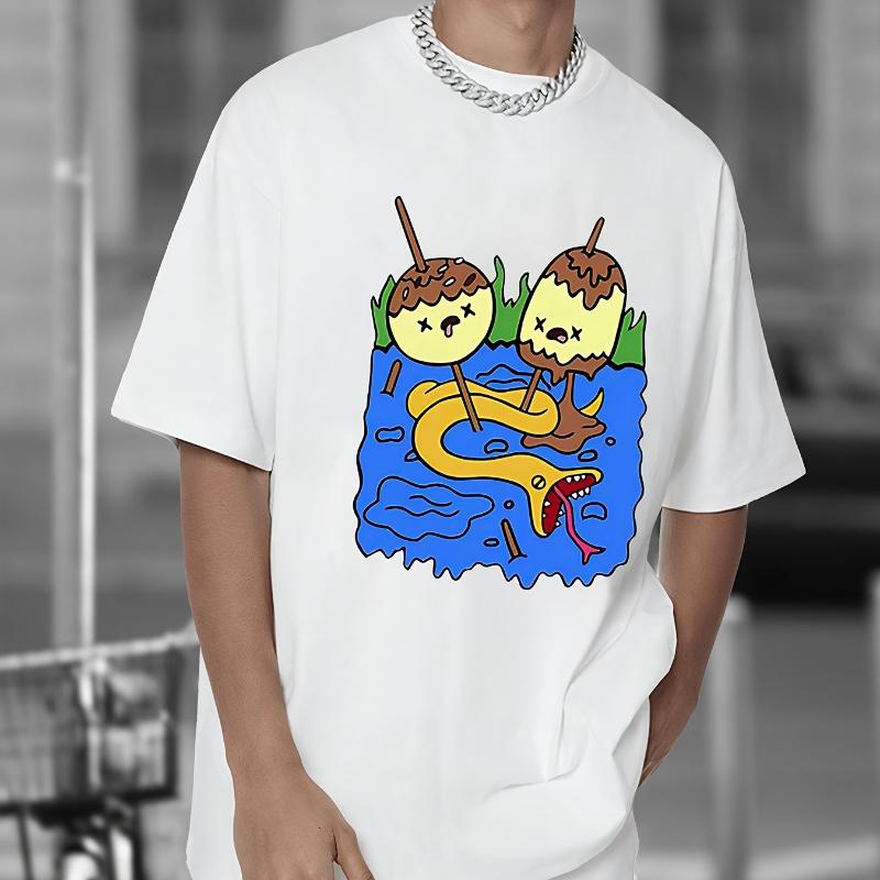 Мужская черная футболка, Время приключений Принцесса Баблгам Рок Джейк и Финн Принт - Повседневный уличный стиль Мужская летняя футболка