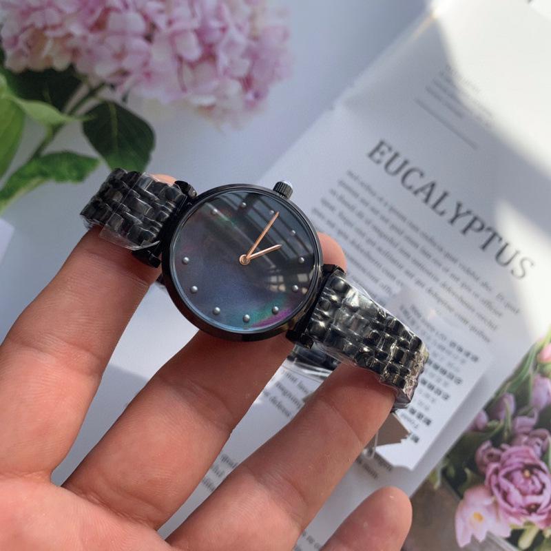 Женские кварцевые часы Armani AR11092 с фазами луны, Высококлассные модные водонепроницаемые стальные часы с жемчужными акцентами