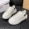 Pearl Women's High-End White Sneakers - Spring/Autumn Thick Sole, Height-Boosting, Versatile Sports Casual Shoes