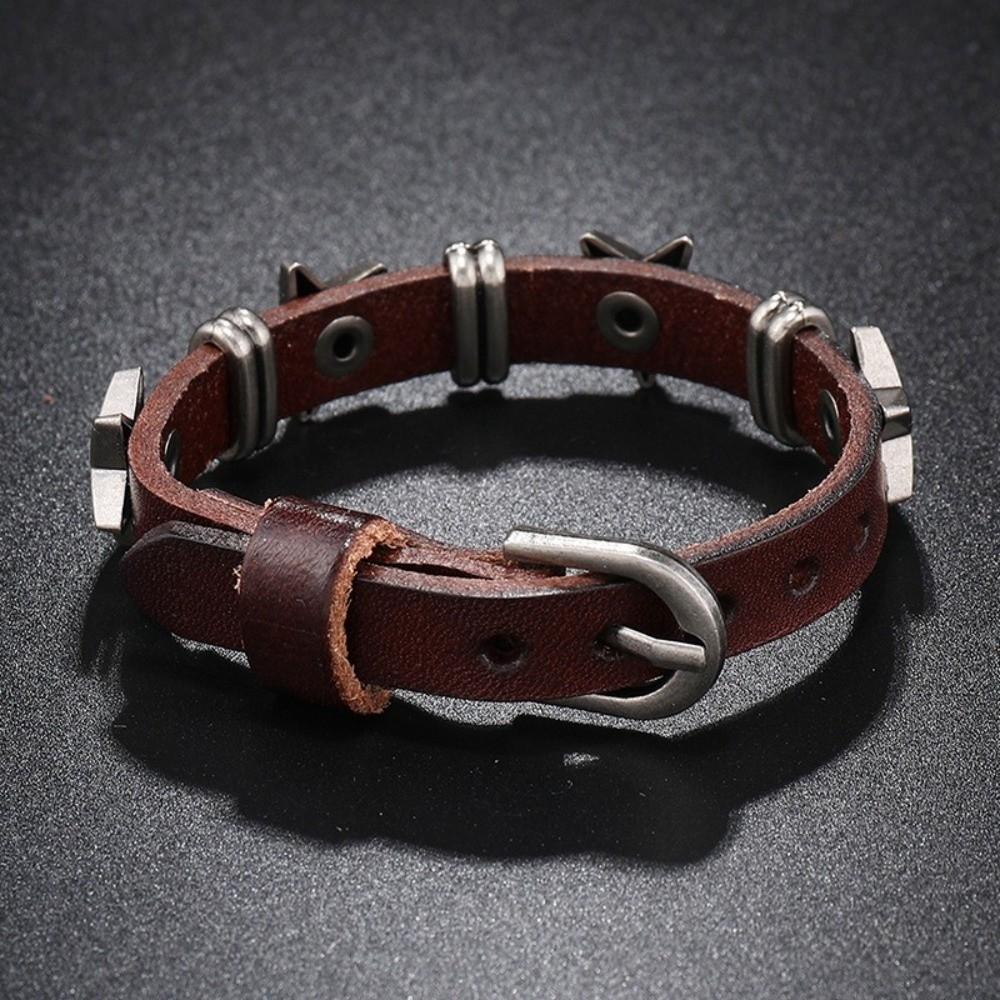 Star Skull Bracelet PU Leather Rivet Bracelet Fashion Chain Bracelet Women Men