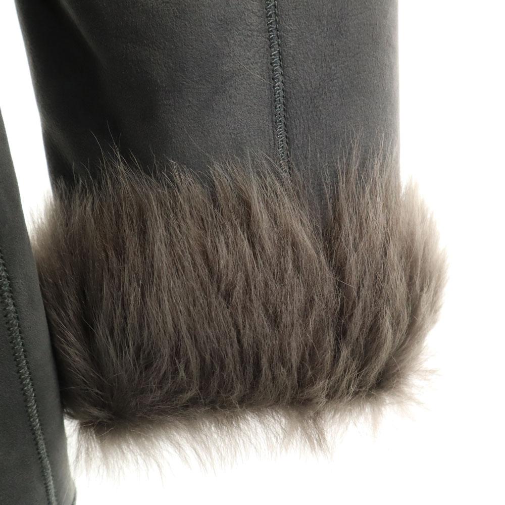 Banana Republic Пальто из мутона с натуральным мехом S серое Женское Б/У