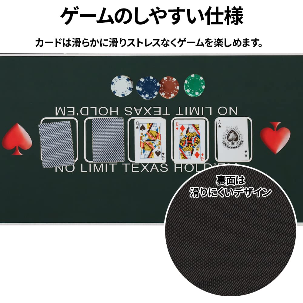 Коврик для покера UPstore 120 см x 60 см Texas Casino с футляром для хранения, аутентичный игровой коврик для карточных игр, игровой стол, баккара, покер, блэкджек, холдем, нескользящий