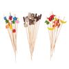 100Pcs Disposable Bamboo Cocktail Food Fruit Picks Wooden Toothp Party Supplies