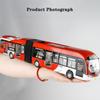 1/32 Alloy Diecast Beijing Bus Model Toys Large Double Section Articulated Sightseeing Tour Bus Sound Light Pull Back Boy Birthday Gifts