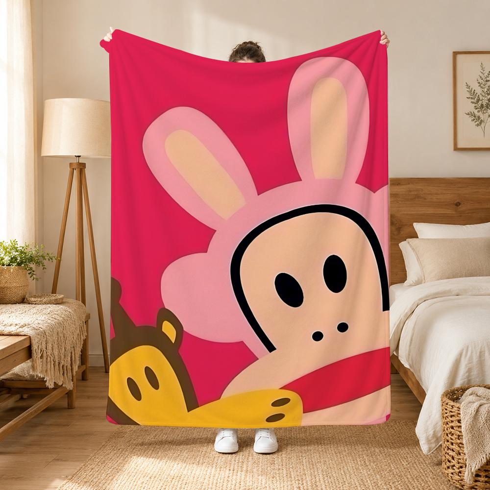 Julius the Monkey Character Throw 240g flannel blanket, suitable for sofas, beds, offices,  exquisite gift blankets