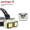 Мощный индукционный COB LED налобный фонарь, перезаряжаемый через USB, рабочий свет для улицы, кемпинга, поисковый свет, налобный фонарь для рыбалки