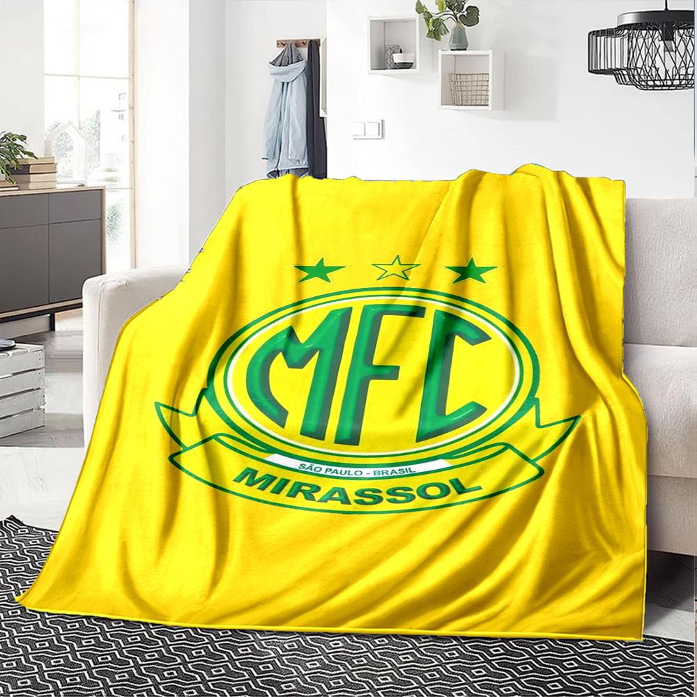 Mirassol FC Print Flannel Blanket High Quality Warm Comfortable Cover for All Seasons Perfect for Gifts Home Decor