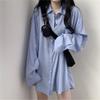 Thin Sunscreen Shirt Breathable Draping Medium Long Sleeve Top Summer Solid Casual Loose Fitting Blouse Wholesale