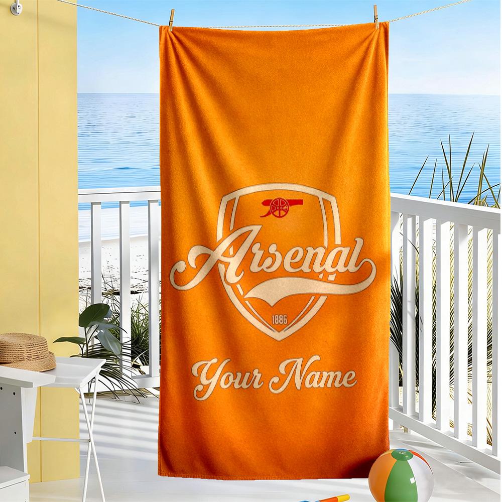 Arsenal F.c. Customize Your Name Beach Towel Super Soft & Absorbent Perfect for Traveling Yoga Camping and Swimming