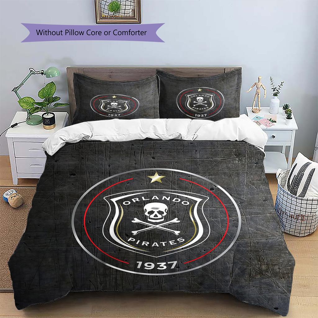 Orlando Pirates Pattern Bedding Quilt Set Home Decoration Gift (1 * duvet cover + 2 * pillowcase without core)