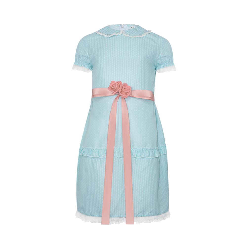 Movie The Shining Lisa Louise Burns Grady Twins Dress Blue Halloween Puff Sleeve Lolita Outfits Dress Skirts Bow For Woman