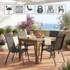 Lot de 4 chaises de jardin empilables en métal et textilène - terrasse/balcon - 120 kg (CA0152)