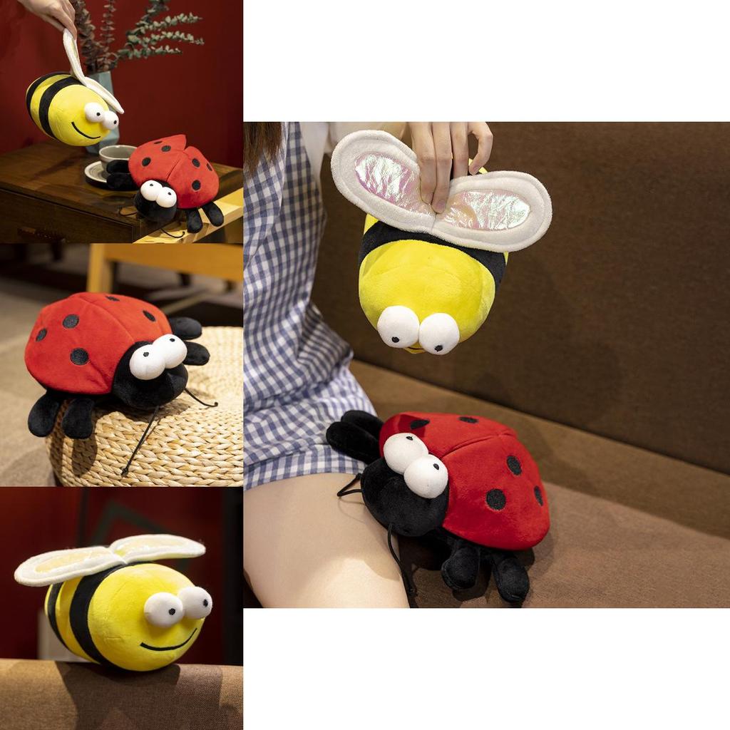 Adorable Plush Bee And Ladybug Stuffed Animal Toys Soft Cuddly Gifts For Kids