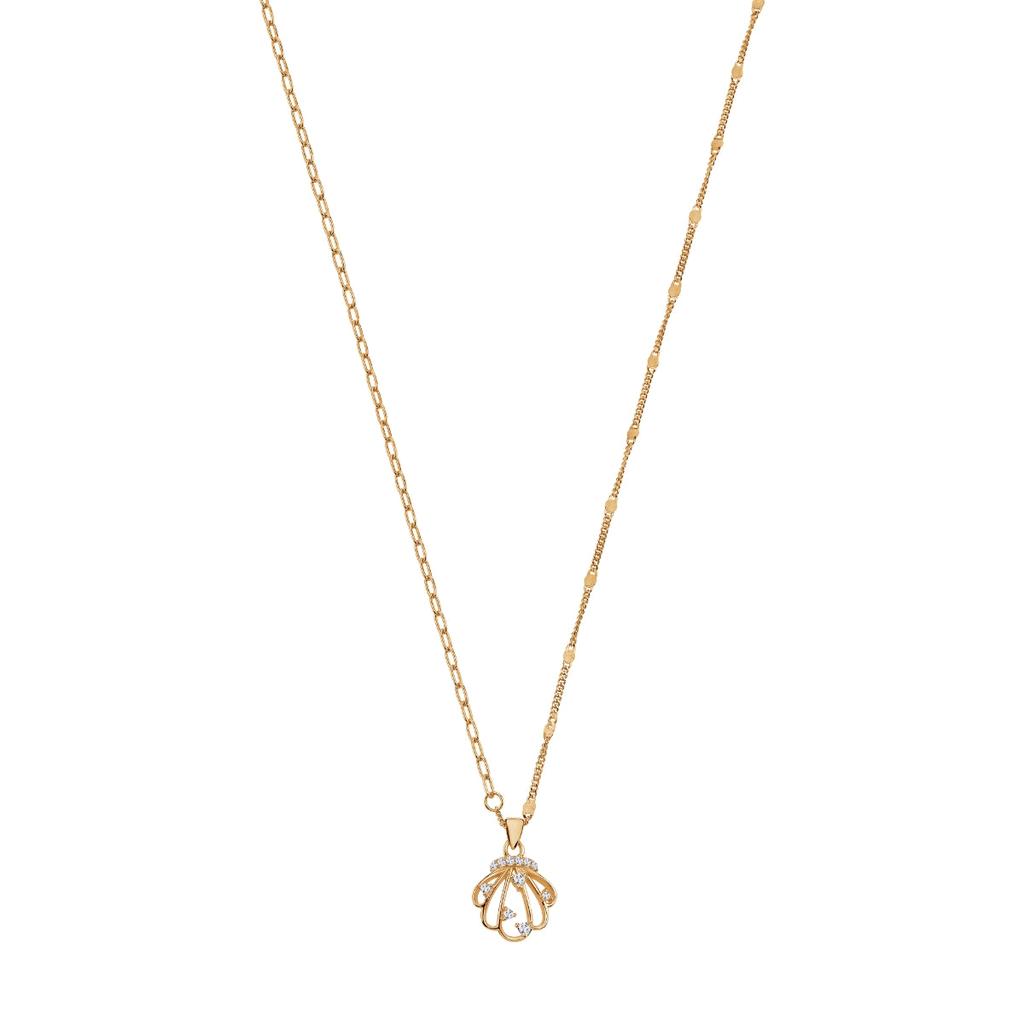Gold-plated Silver Necklace with Cubic Zirconia Shell 925 Nsc57965