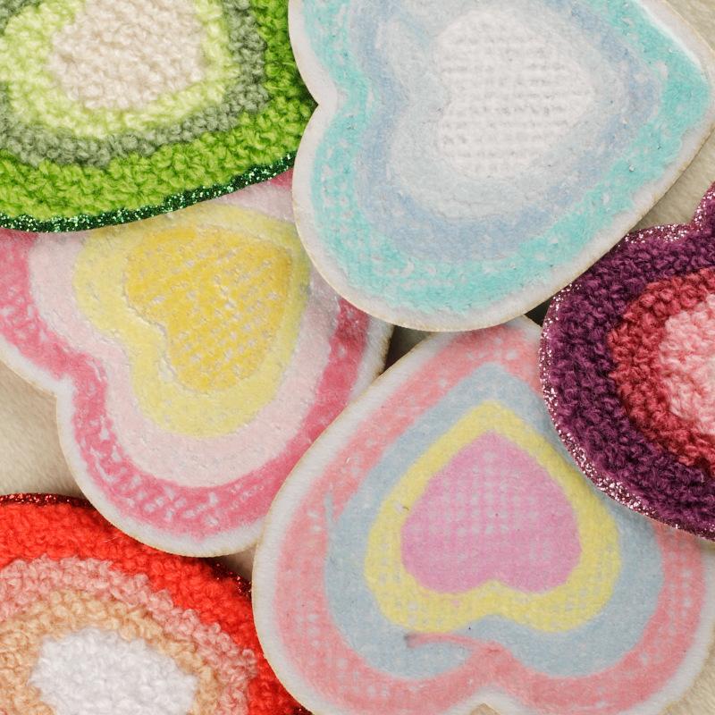 Синель вышитая наклейка DIY аксессуары клейкая нашивка наклейка полотенце вышивка любовь синель нашивка ткань