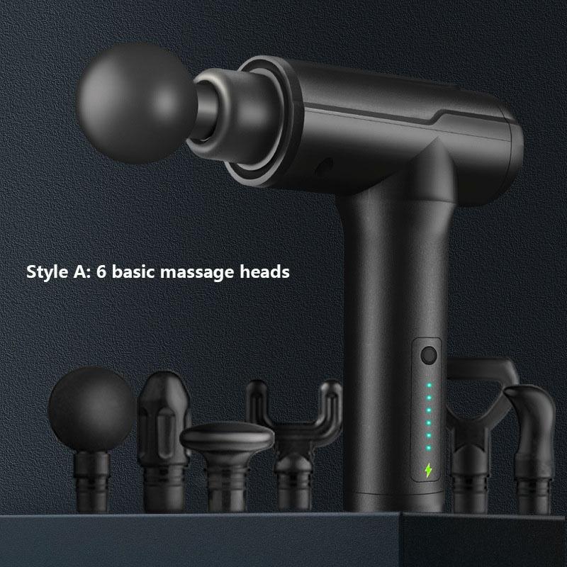Модернизированный массажный пистолет для массажа глубоких мышц с 6 массажными головками