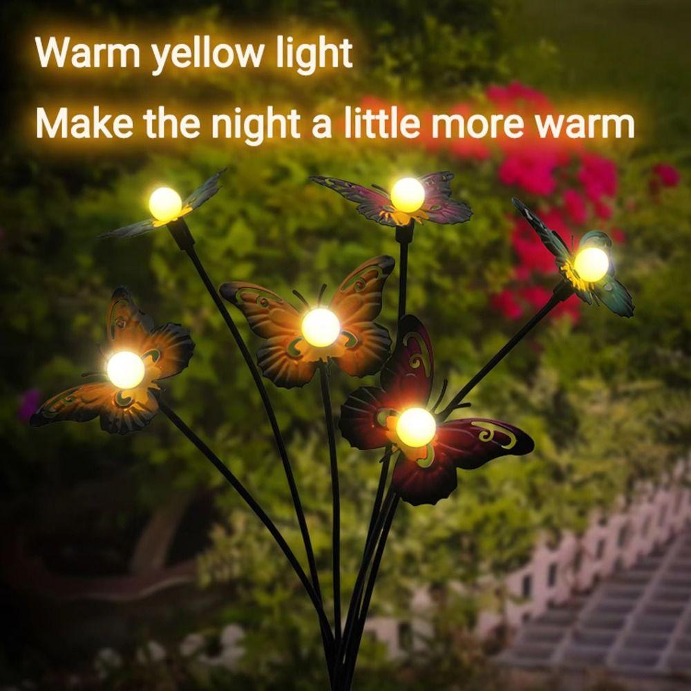 6/8 Head Butterfly Bobble Swing Light Waterproof Color Changing Flower Solar Lawn Lights Smart Sensor LED Lights