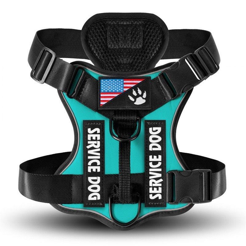 Service Dog Harness, Reflective Dog Vest Harness with 5 PCS Patches, Adjustable Soft Oxford Pet Harness, Inner Layer Mesh, Easy