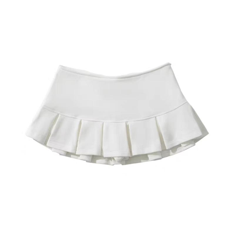 Мини-юбка Y2K из махровой ткани, женская мини-юбка с низкой талией и широкой складкой, светло-серая, сексуальная, винтажная, плиссированная юбка трапециевидной формы, повседневная летняя юбка