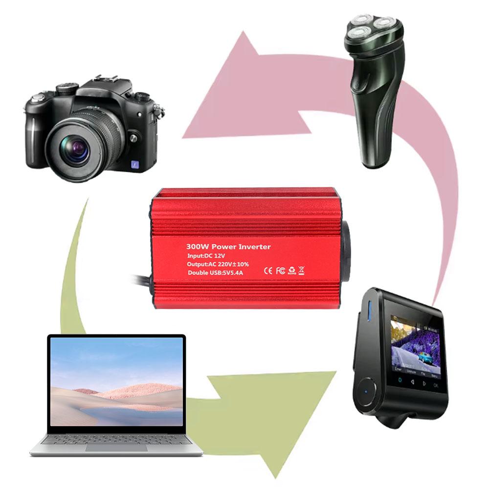 Для мобильного телефона, ноутбука, планшета, зарядное устройство, 600 Вт пиковая мощность, автомобильный инвертор, DC 12 В в AC 220 В, с 5,4 А двойным USB, 300 Вт инвертор мощности